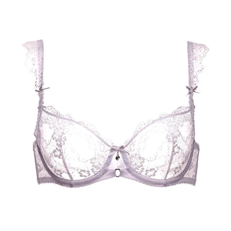 Varsbaby Mulheres Sexy Lace Transparente Tamanho Grande Copo Fino Semined A B C Copa Bras 201202