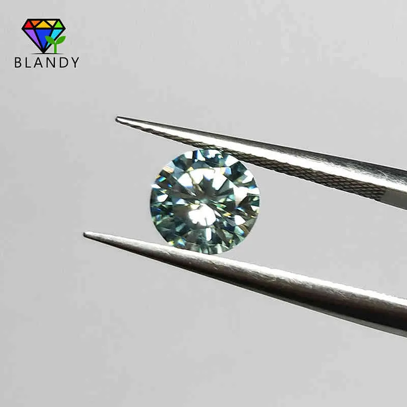 3.0mm to 11mm Blue Green Round Excellent Cut Sic Material Moissanites Loose Stone For Jewelry
