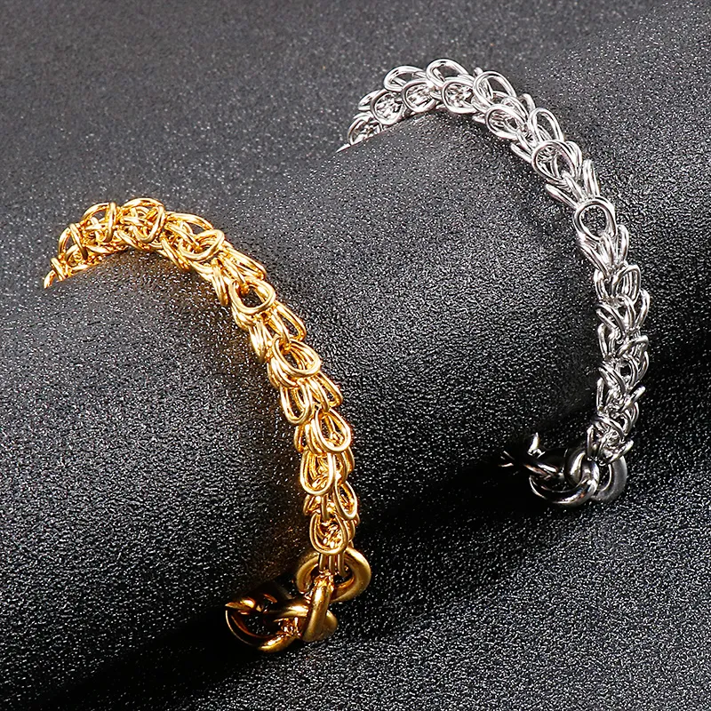 7mm 20cm silver gold tone stainless steel women men boys Rolo round link chain bracelet brand new gifts XMAS Gifts219h