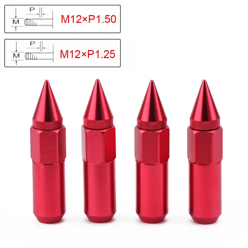 20 Stück Radmuttern RASTP-87mm Spike M12x1 5 M12x1 25 mit Logo RS-LN014 Radmuttern schwarz192v