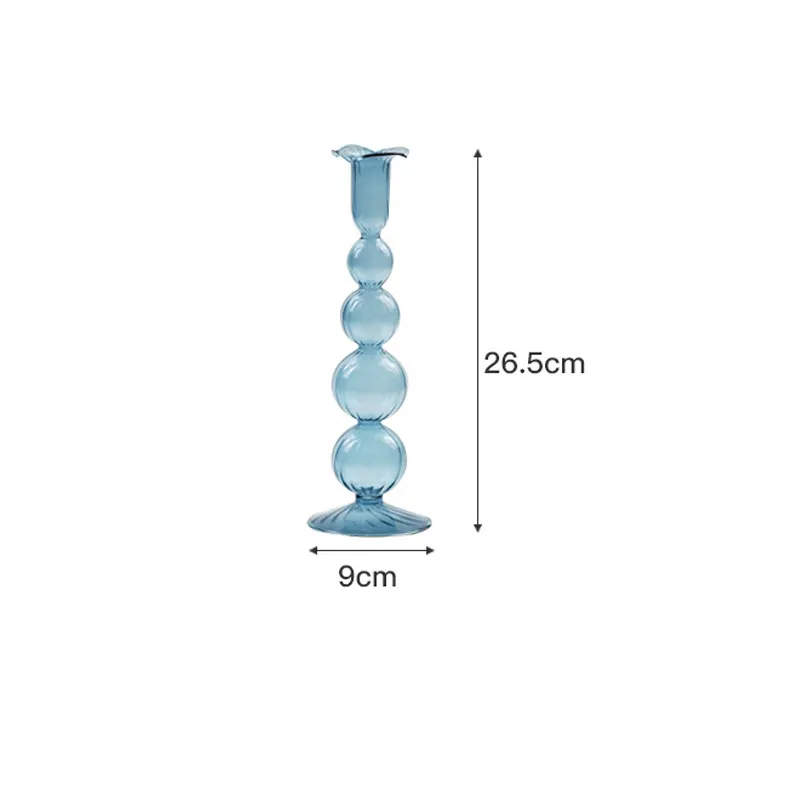 Glass Candle Holder Home Decor Wedding Decoration Accessories European Retro Crystal Candlestick Drop 220226