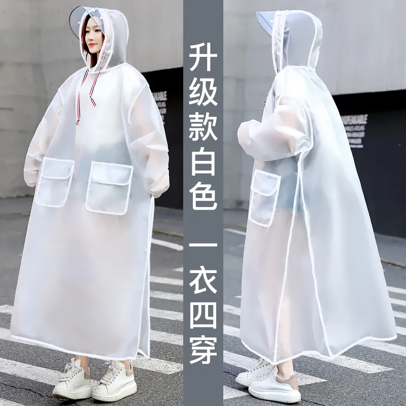 Waterproof Scooter Nylon Raincoat Women Outdoor Long Ladies Hooded Raincoat Stylish Capa De Chuva Rain Coat Lightweight JJ60YY 201016