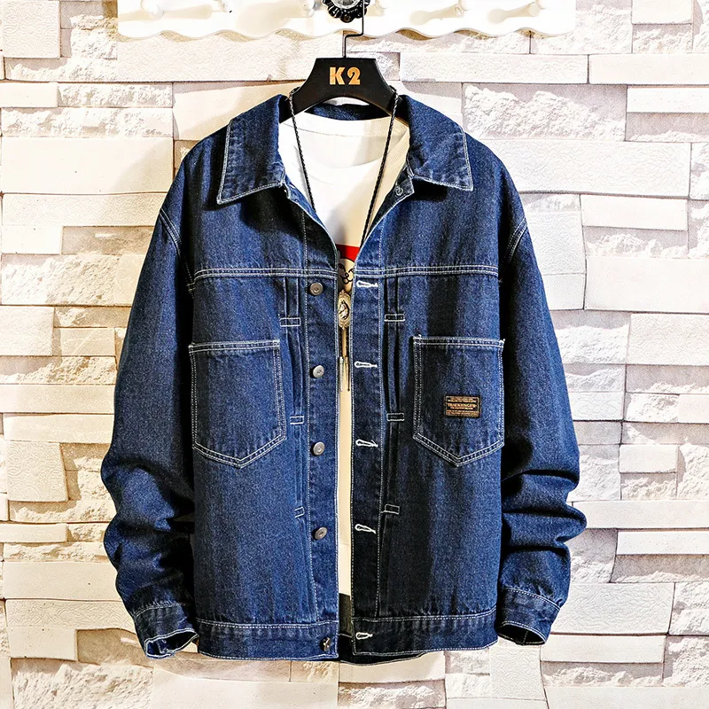 Japan Style Herren Jeansjacke Schwarz Denim Jacken Hip Pop Streetwear Cool Man Mantel Große Größe M-5XL Bomberjacke für männliche Jungen 201116