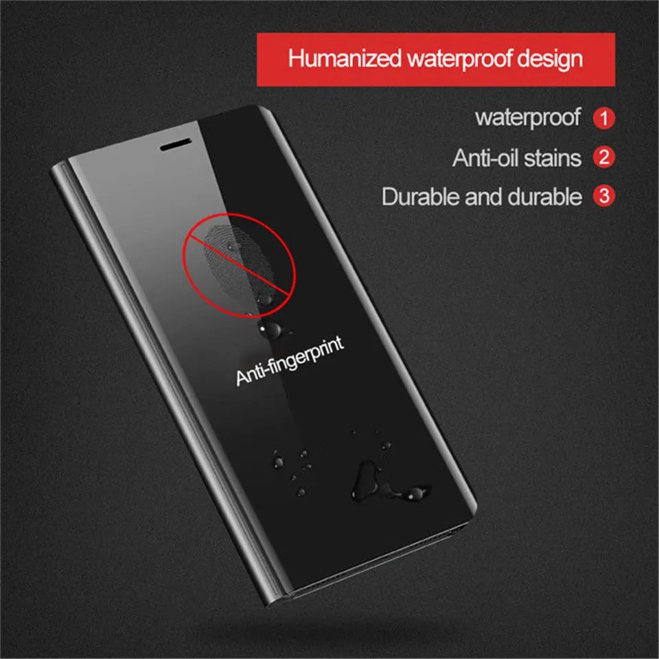 Smart Lustro Flip Flip Telefon Przypadki do Huawei P40 P30 Pro P20 Lite P10 Skórzane Pokrycie Stojaku dla Mate 30 20 Pro 10 LITE Powłoki ochronnej