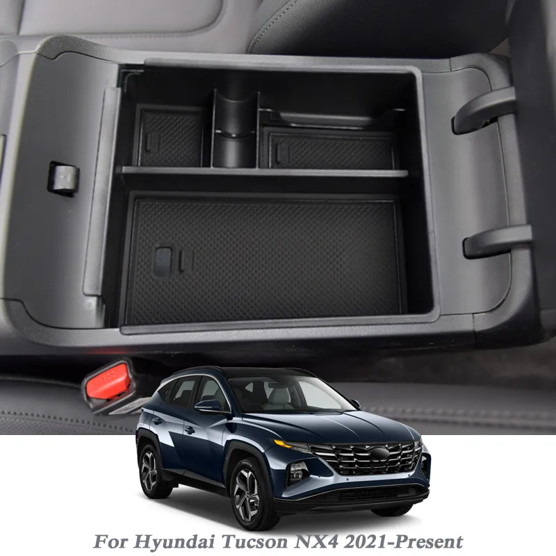 Car Styling Hyundai Tucson NX4 2021-2023 LHD Center Console Bracciolo Scatola di Immagazzinaggio Coperture Accessori Auto