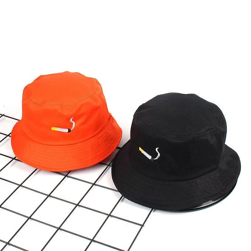 Broderi hink hatt män kvinnor hip hop fiske cap vuxen panama bob hatt sommarälskare platt bomullstryck cigarett nya möss299s