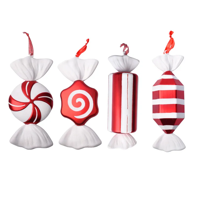 ديكورات عيد الميلاد مشهد تخطيط الهدية الحلي قلادة DIY الحلوى 30 سم الأحمر والأبيض مرحلة اللون Y201020