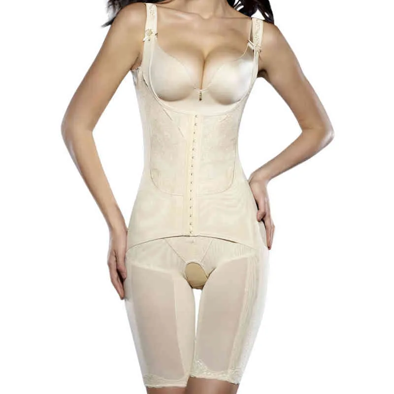 Sexy Lingerie Afslanken Jumpsuit Body Shaper Corrective Magneet Shapewear Slim Underbust Taille Corsets Bodysuit Girdles CY1 220125