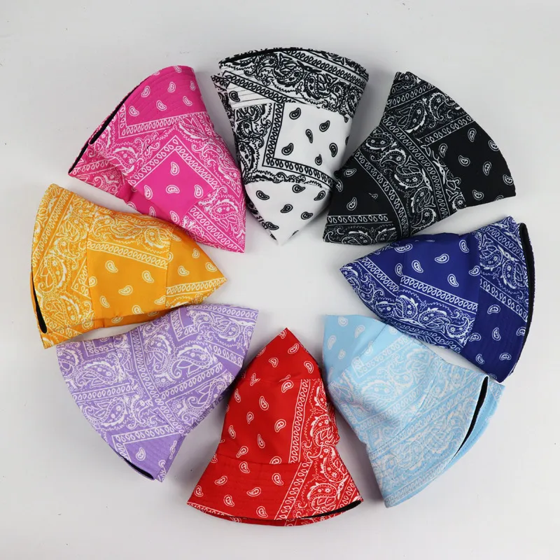 Deux côtés porter femme Paisley Bandana seau chapeau réversible casquette de pêcheur Cool cyclisme chasse pliable Sunhat artiste Dancing1327751