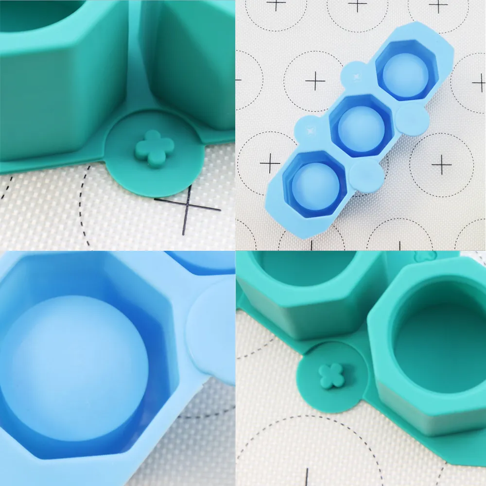 3 Holes Silicone Flower Pot Mold DIY Succulent Making Mold Silicone DIY Aromatherapy Candle Decoration Mold Clay Craft Mould C01259502286