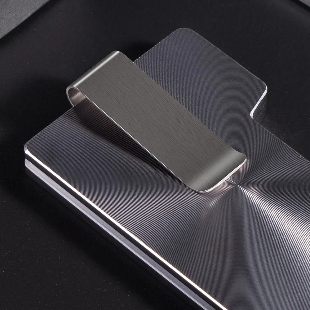 Mini Metal Card Holder Wallet RFID Blocking Männer Legierung Kredit -ID -Karten Fall Frauen Slim Aluminium Geldbeutel mit Dollar Clip347o