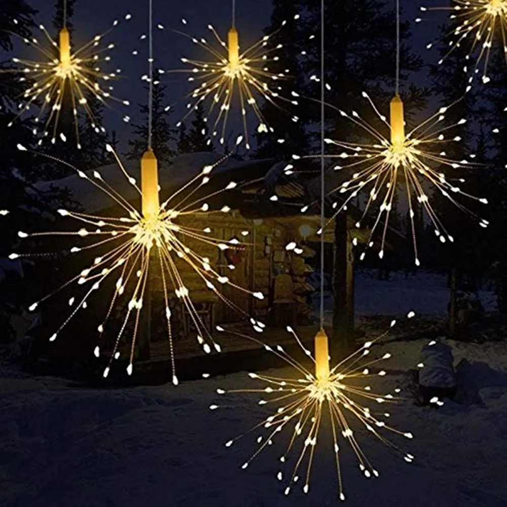 クリスマスLEDハンギングスターバーストストリングライト100200 LED花火妖精ガーランドクリスマスライトパーティーホームデコレーション206429603の屋外