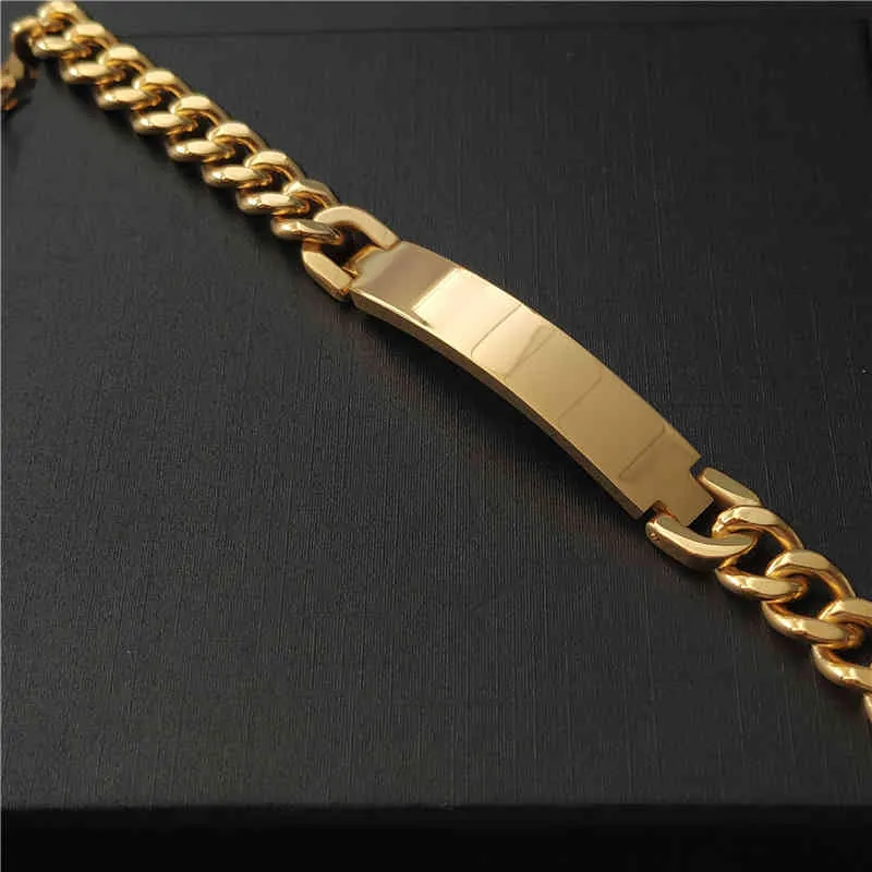 Stainls Steel Sier18K Gold Pladedrose Gold Color Réglable Lien Cuban Chaînes Nom Gravé Kids Id Bracelet2419266