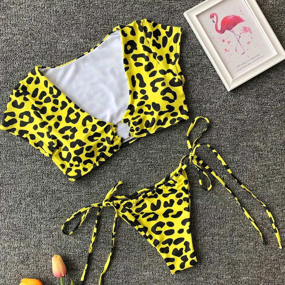 OMKAGI Marca Costumi da bagno Donna Costume da bagno Fasciatura Sport Bikini Set Nuoto Costume da bagno Beachwear Sexy Push Up Bikini 2019 Mujer T200708