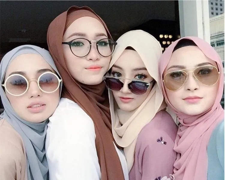 Women plain bubble chiffon scarf hijab wrap solid color shawls headband muslim hijabs scarves scarf LBD300y