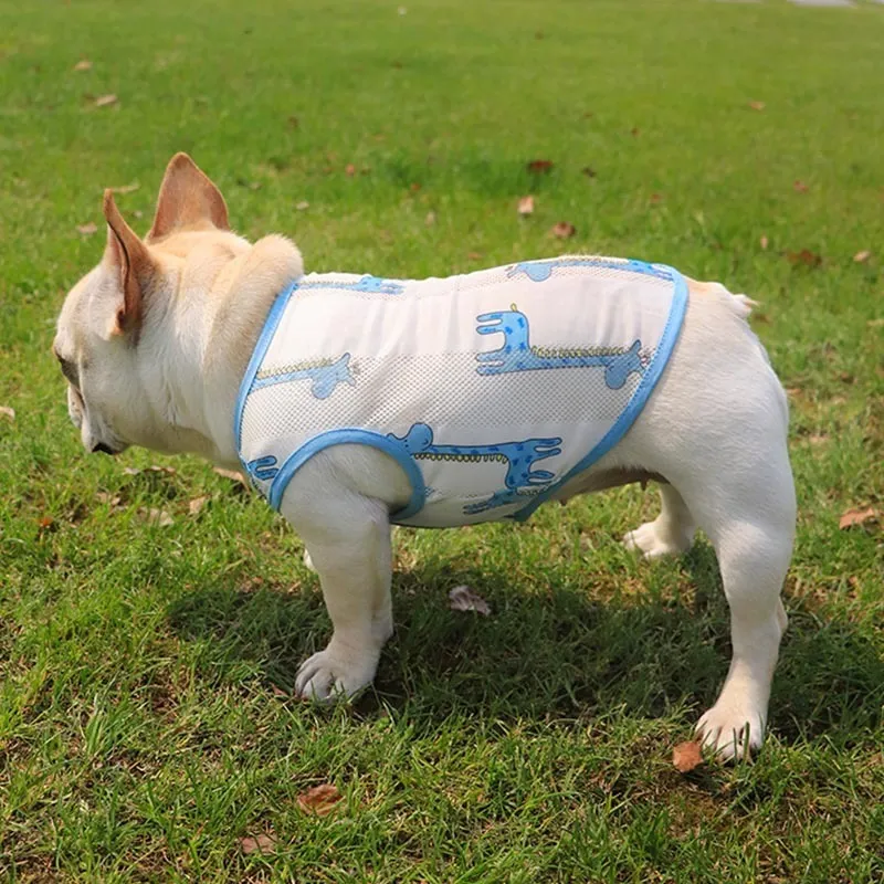 Bouledogue français Pet Dog Vêtements Mesh Gilet Chemise Vêtements d'été pour moyen grand S Fat S Costume Pug LJ200923