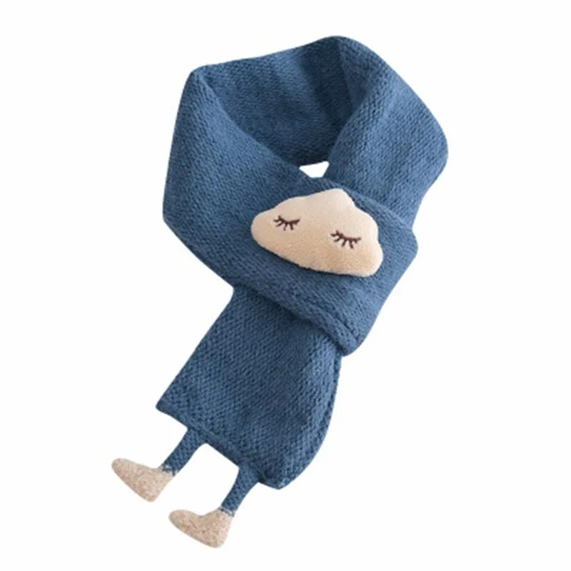 Korean Cute Cartoon Clouds Children's Scarf Winter Baby Neck Guards Scarves Boys Girls Knit Wool Thick Warm Collar Shawl O43240N
