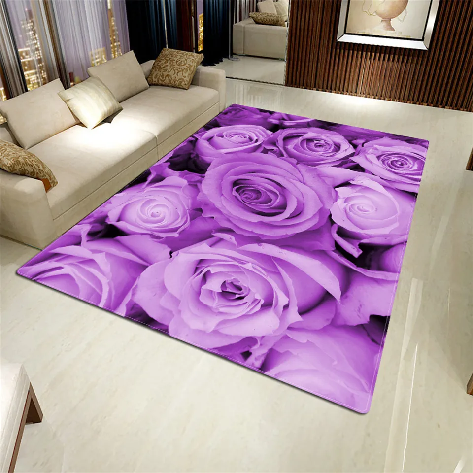 Rose tapete 3d esteira para sala de estar tapete de flor casa de banho antiderrapante absorver tapete de cozinha tapete de cozinha casa decoração Capacete personalizado tapete grande 201225