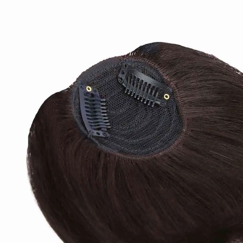 Clip в ударе настоящие человеческие волосы густые челки с висками для женщин натуральная плоская аккуратная челка для волос расширение W220308390954