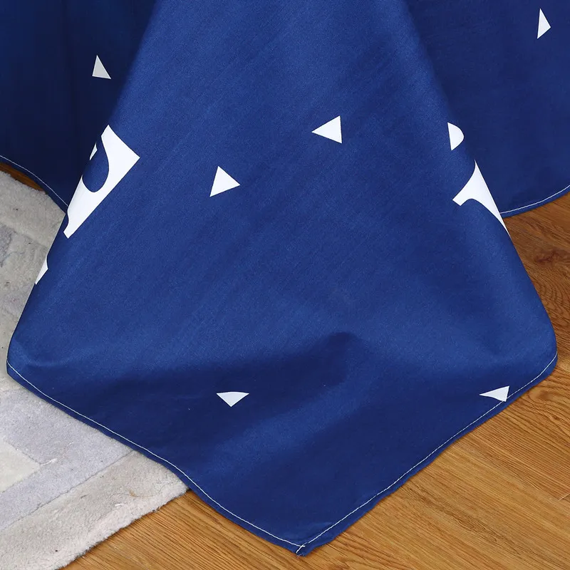 Bonenjoy Blue Color Bedding Sheet King Size Bed Sheet Set för Queen sängkläder Brev tryckt plattark med örngott C101980