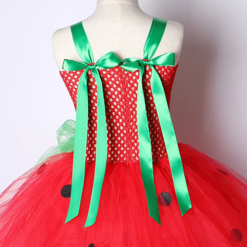 아기 소녀 투투 드레스 아이들을위한 딸기 공주 드레스 소녀 생일 의상 수박 할로윈 크리스마스 의상 유아 220314