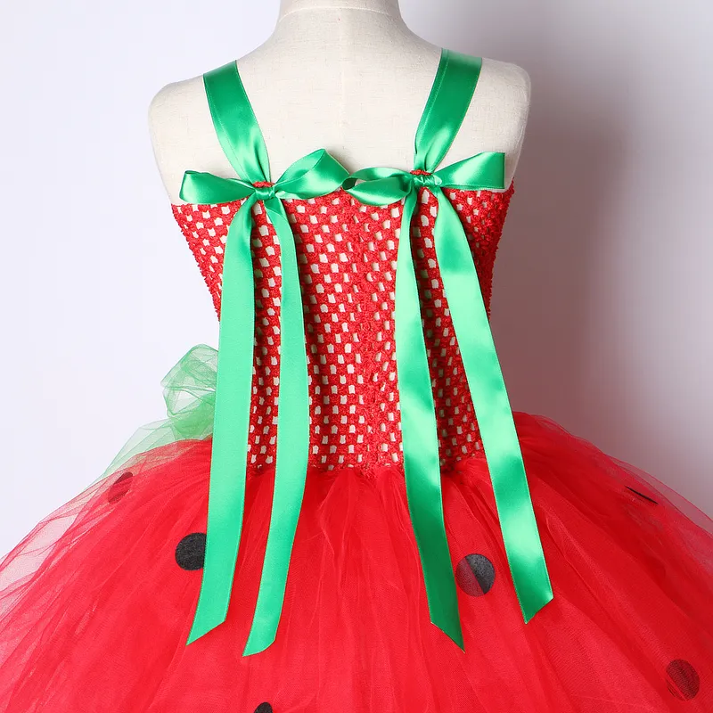 Bebê meninas tutu vestido morango princesa vestidos para crianças menina fantasia de aniversário melancia fantasias de natal dia das bruxas criança 220314