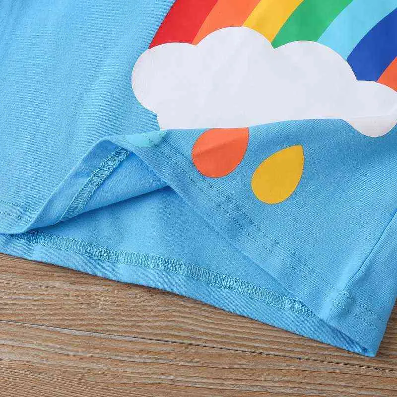 T-shirt con stampa arcobaleno bambini Cartoon Boy Girls Abbigliamento bambini Toddler Baby T-shirt a maniche corte Abbigliamento Summer Tees G1224