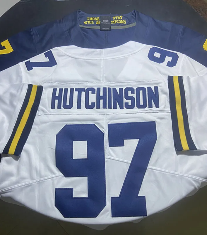 NCAA 2022 Playoff College Michigan Wolverines Football Jersey 10 Tom Brady 2 Woodson 12 McNamara 97 Aidan Hutchinson 5 Sainristil 30 Hill 3 Gary 5 Peppers 9 J.J. Mccarthy