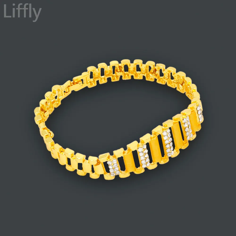 Liffly New Dubai Set di gioielli in oro le donne Gioielli indiani Matrimonio africano Regalo nuziale Collana Bracciale Orecchini set intero 2153a