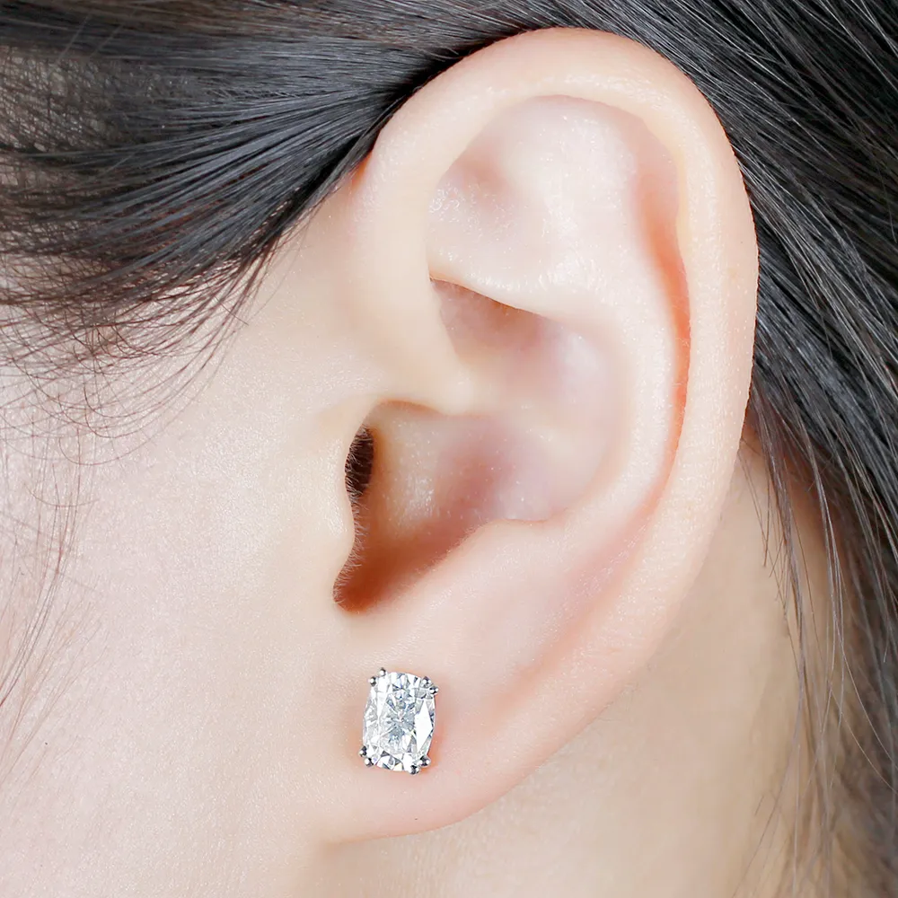 cushion cut moissanite earrings (8)