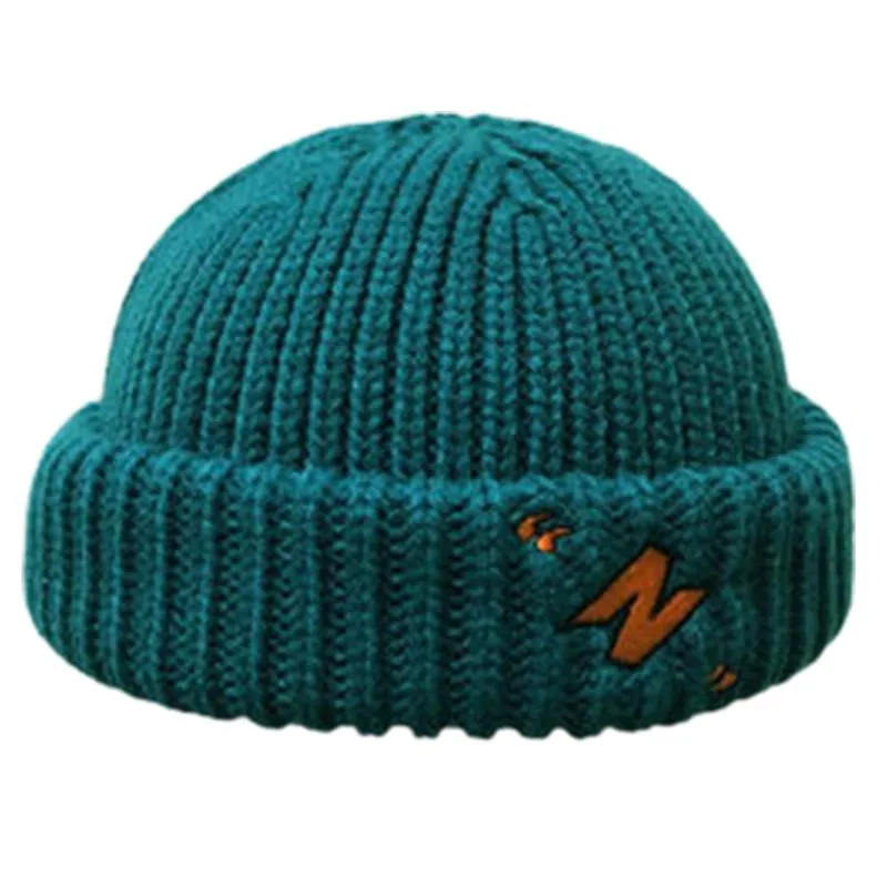 Unisex zimowa czapka czapka czapka neonowa kolor kolor haftowy mankiet brimless Hip Hop właściciela dokera Cap202W