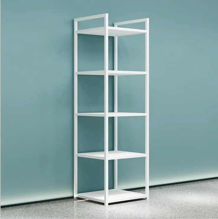 Simple clothing store display rack floor type men's shop shelf women's cloth hanging clothes racks white against the wal275I