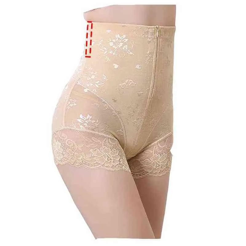 Fashion Women High Waist Trainer Body Zip Shaper Panties Tummy Belly Control Slimming Wholesale Shapewear Girdle Underwear 220125