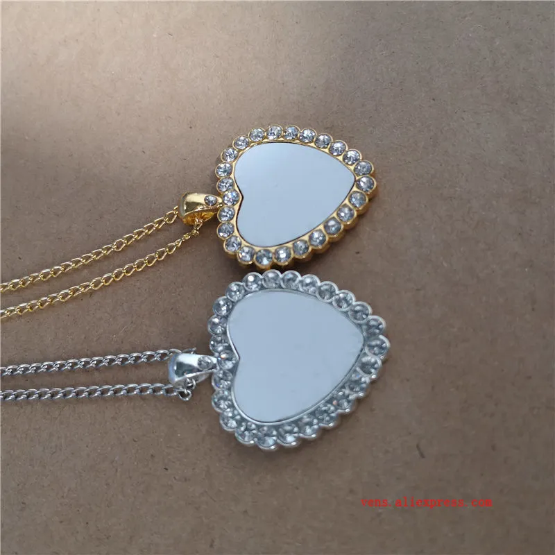 Colliers vierges sublimation Pendants avec collier de perceuse collier Transfert Transfert Matières consommables 0927204T