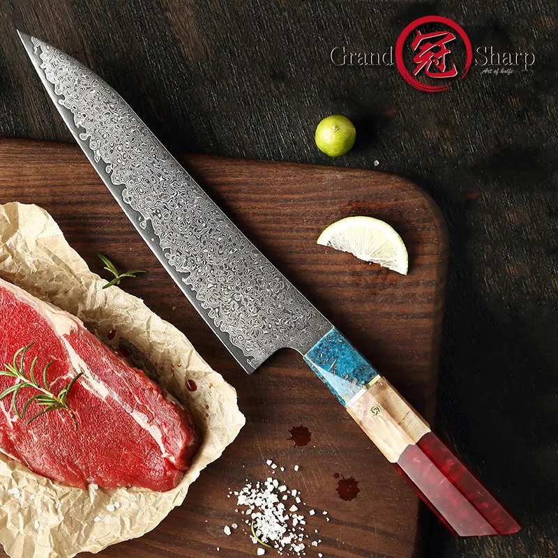 Grandsharp 86 pouces Chef039s couteau 67 couches vg10 couteau de cuisine japonais damas cuisine outil en acier inoxydable couteaux Gyuto Gif4512870