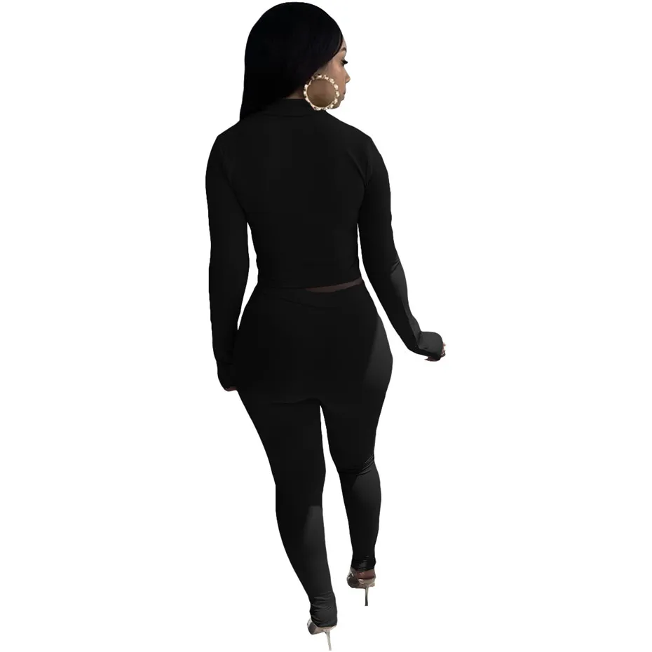Kvinnor Tracksuits Sexiga Skinny Zipper Hoodies Set Outfits Långärmad Sportkläder Jogging Sportsuit Fashion Cardigan Jacka K8619