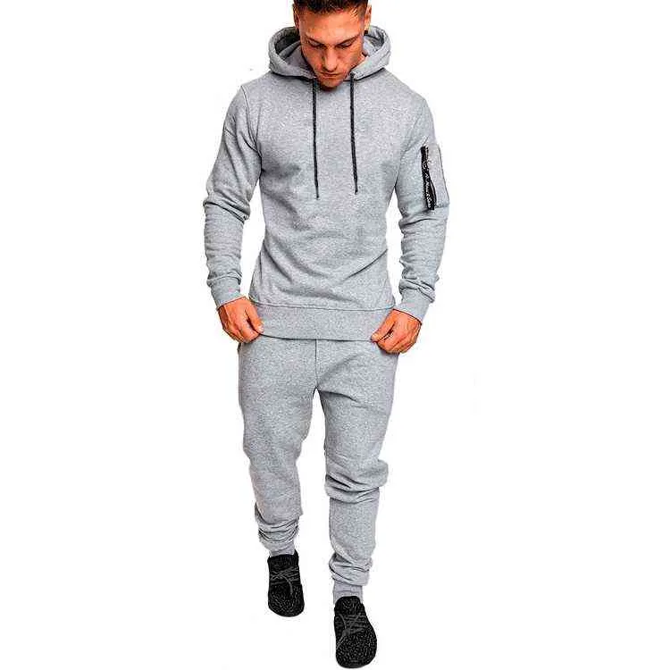 Ensembles de Mens d'automne Camouflage Running Casual Jogger Tracksuit Hommes Sweat-shirt Sports Set Gym Zipper Slim Fit Sport Sport Mâle 211222