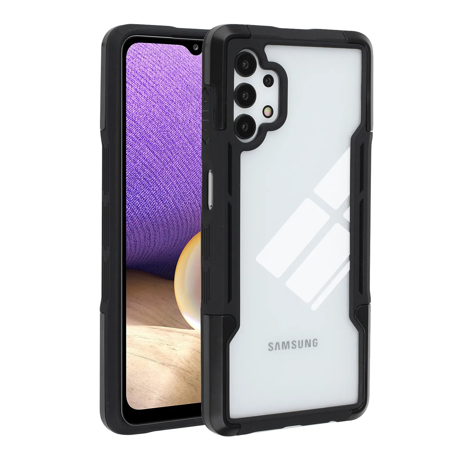 Shockproof Armor Cases For Samsung Galaxy A32 5G Soft TPU Silicone Bumper Transparent Acrylic Hard PC Protective Back Cover Coque