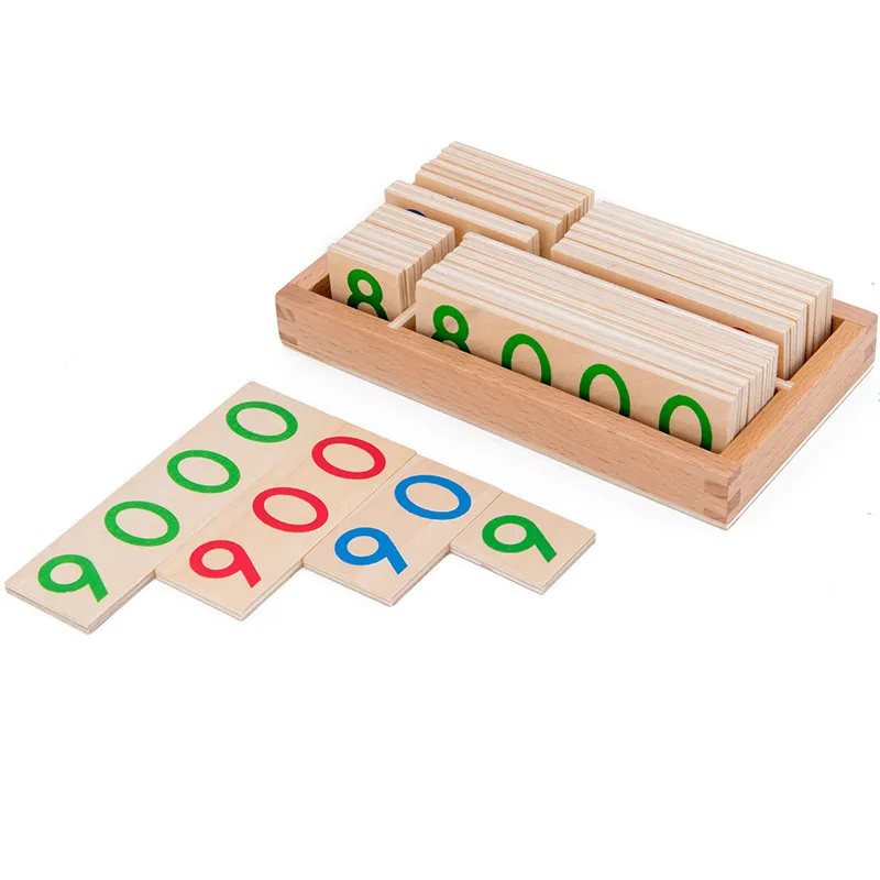 Numeri Montessori in legno bambini 1-9000 carta di apprendimento sussidi didattici la matematica bambini in età prescolare educazione precoce giocattoli educativi LJ200907