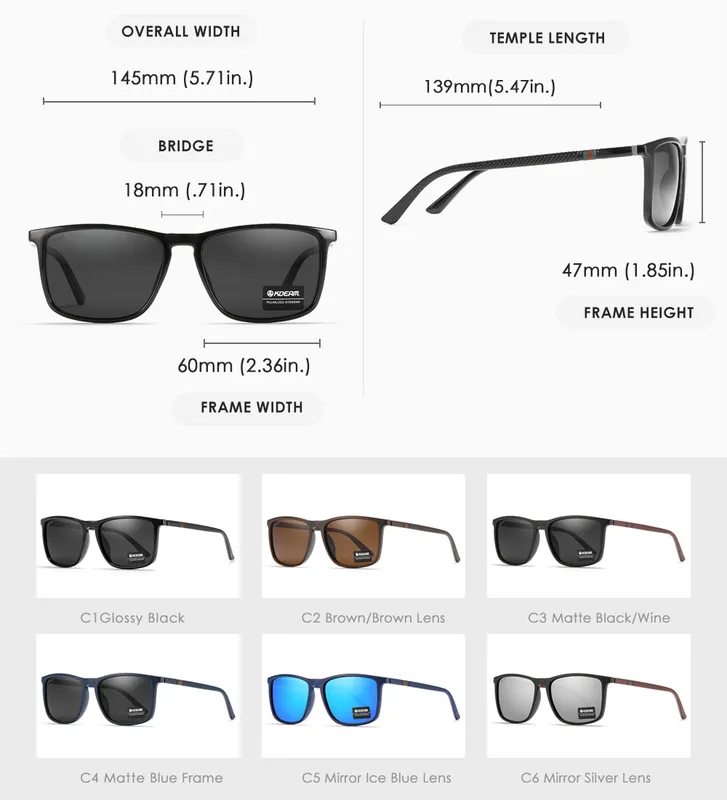 KDEAM Luksusowe spolaryzowane okulary przeciwsłoneczne męskie odcienie jazdy wędkarstwo Podróż golfowe okulary przeciwsłoneczne Męskie okulary przeciwsłoneczne CE 2203113155
