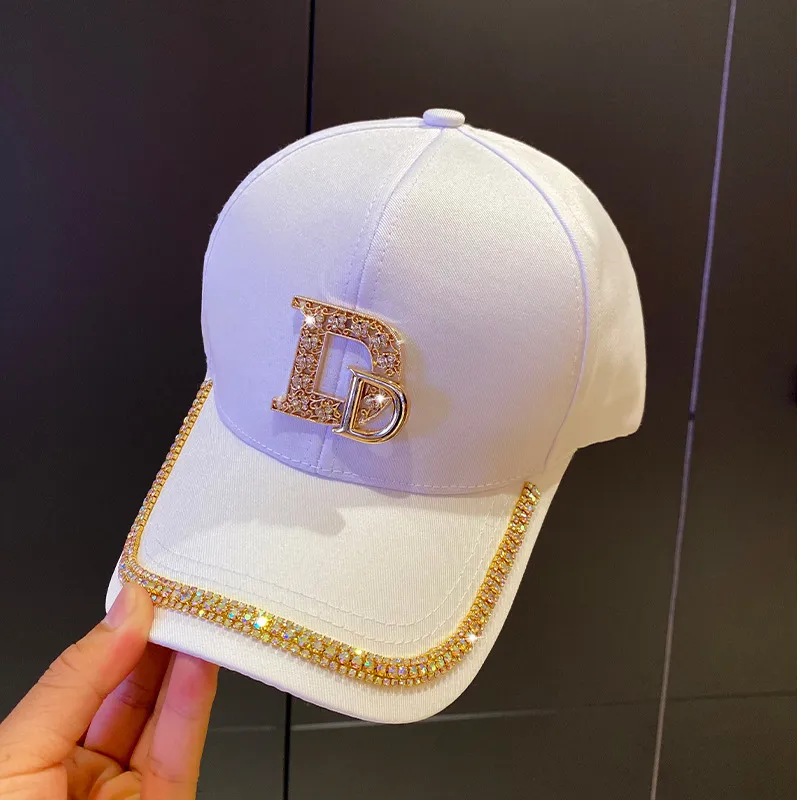 2020 New 4colors Letter MD Rhinestone Women Baseball Cap Female Solid Outdoor Adjustable Embroidered Hip-hop Hats Summer Sunhat06