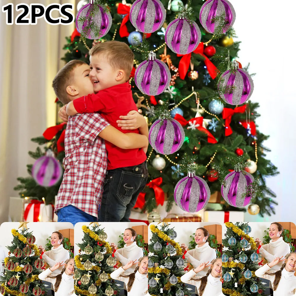 boules d'ornements de Noël 6cm arbre de Noël décoratif pour la maison bonne année cadeau boule décor Y201020