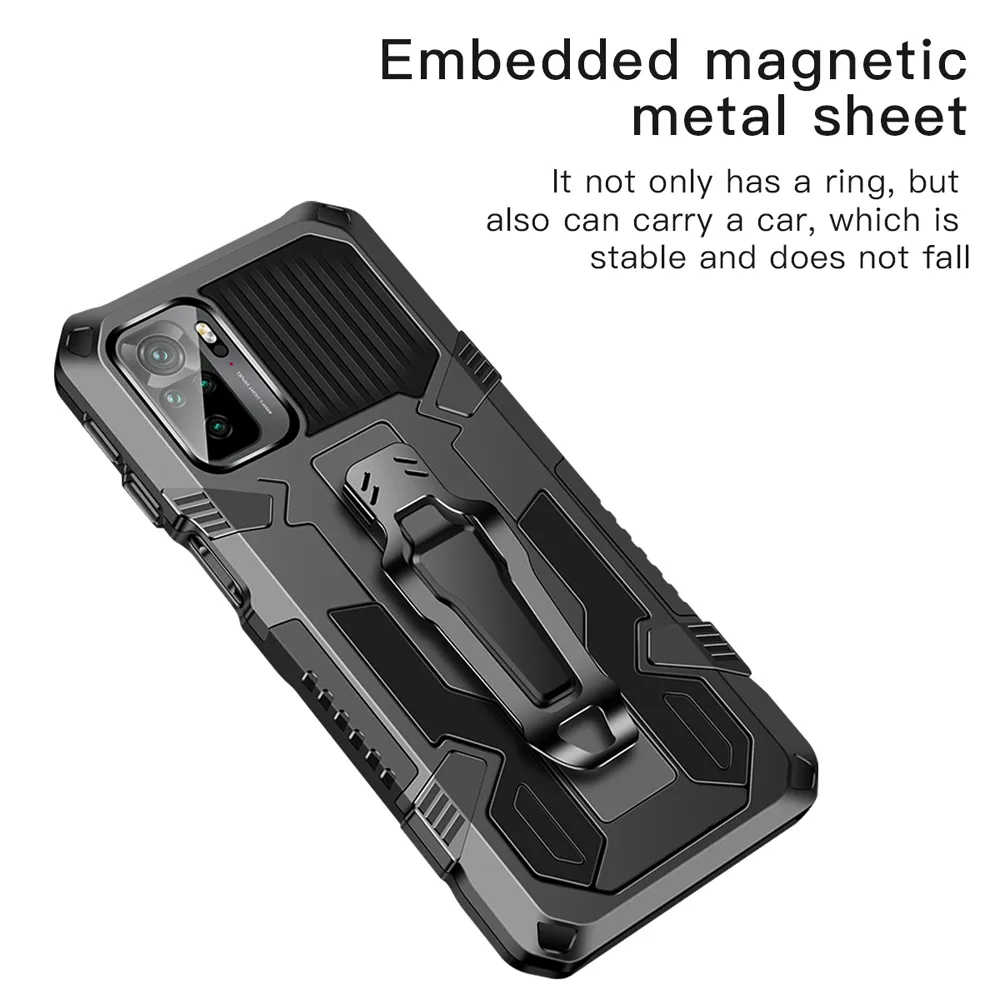 Klip metalowy metalowy pancerz wstrząsy Głębokie okładki Przypadki dla Xiaomi Poco F3 Kickstand Case Case Case Shell do Poco F3 6,67 cala