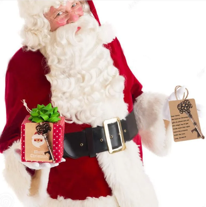 100 шт. Волшебный ключ Санта-Клауса на Рождество, детские подарки, подвески, елочные украшения, подвесные украшения, рождественские украшения для дома, 2293e