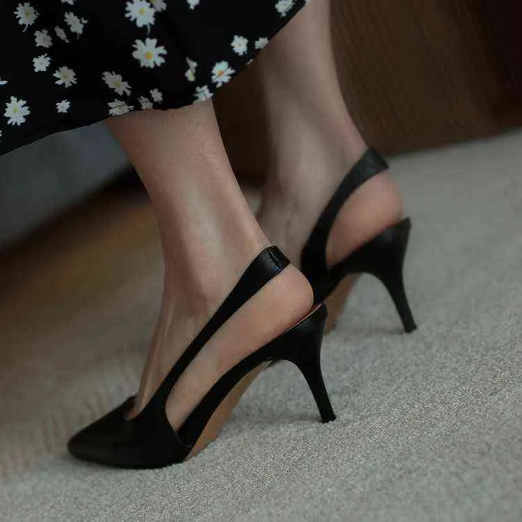 Zurück-Taste Sandalen Fee Stil 2022 neue Stil Baotou elegante dünne Absätze Mode Sommer High Heels