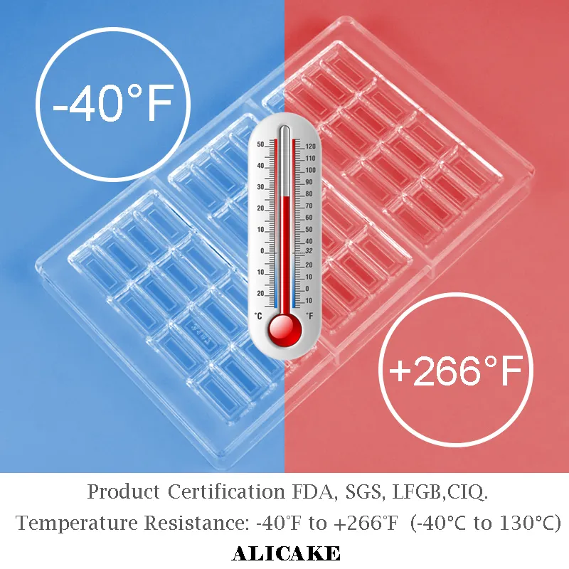 Moldes de policarbonato para chocolate 3d, barras de doces de chocolate, bandeja, forma de plástico de policarbonato, flores, confeitaria, ferramentas de padaria t2205k