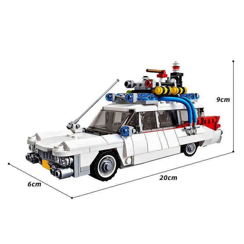 Technical Cars City Ghostbusters Ecto-1 Model Building Blocks MOC Movie Vehicle Bricks DIY Education Toys For Children AA220303