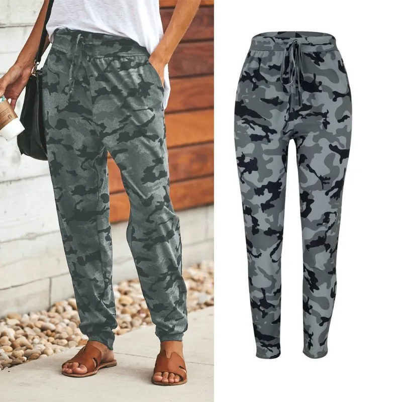 Femmes Dames Camo Cargo Pantalon Harem Loose Sports Joggers Pantalon de camouflage décontracté 201118