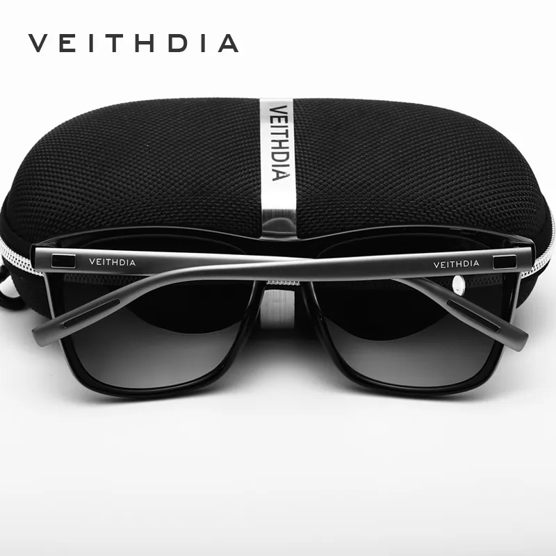 Veithdia Brand للجنسين Retro Aluminium TR90 نظارة شمسية مستقطبة العدسة عتيقة إكسسوارات نظارات الشمس للرجال 2220302215S