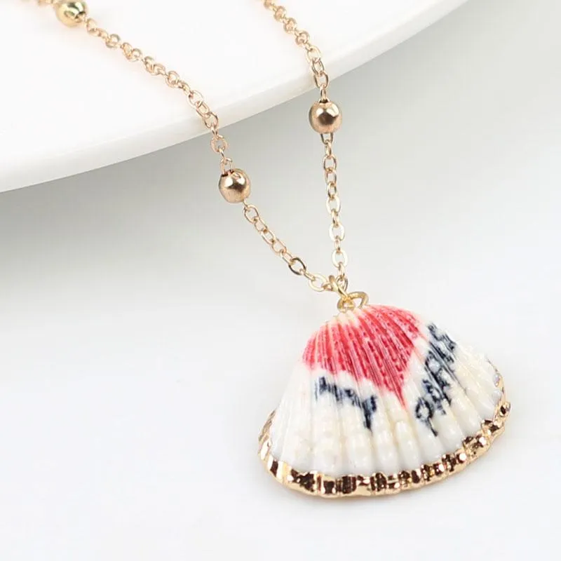 Ny målad skalhalsband choker för kvinnor Bohemian Shell Cowrie Pendant Halsband Kvinnliga mode strandsmycken 20201272T